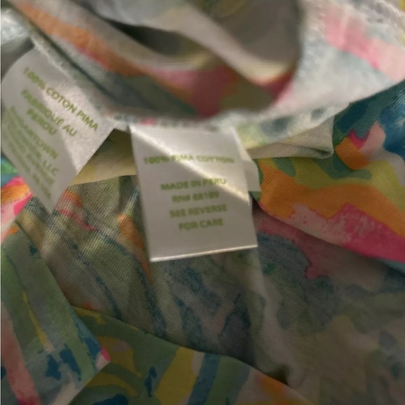 Lilly Pulitzer Marlowe T-Shirt Dress Womens XS Green Sea Salt & Sun Knee Length - Picture 6 of 7